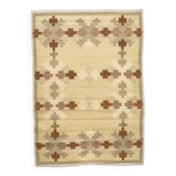 Tapis tissé plat de style scandinave du milieu du siècle. Tapis suédois/Tapis tissé plat