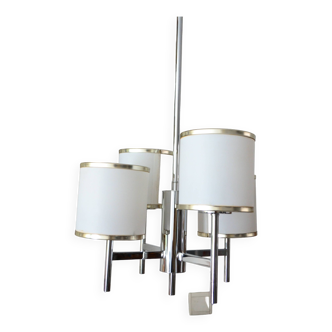 Maison Sciolari 4-light chrome chandelier from the 70s