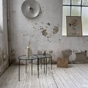 Tables basses gigogne métal et verre années 50
