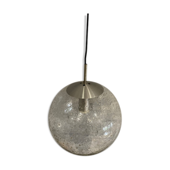 Suspension boule en verre et aluminium vintage 1970