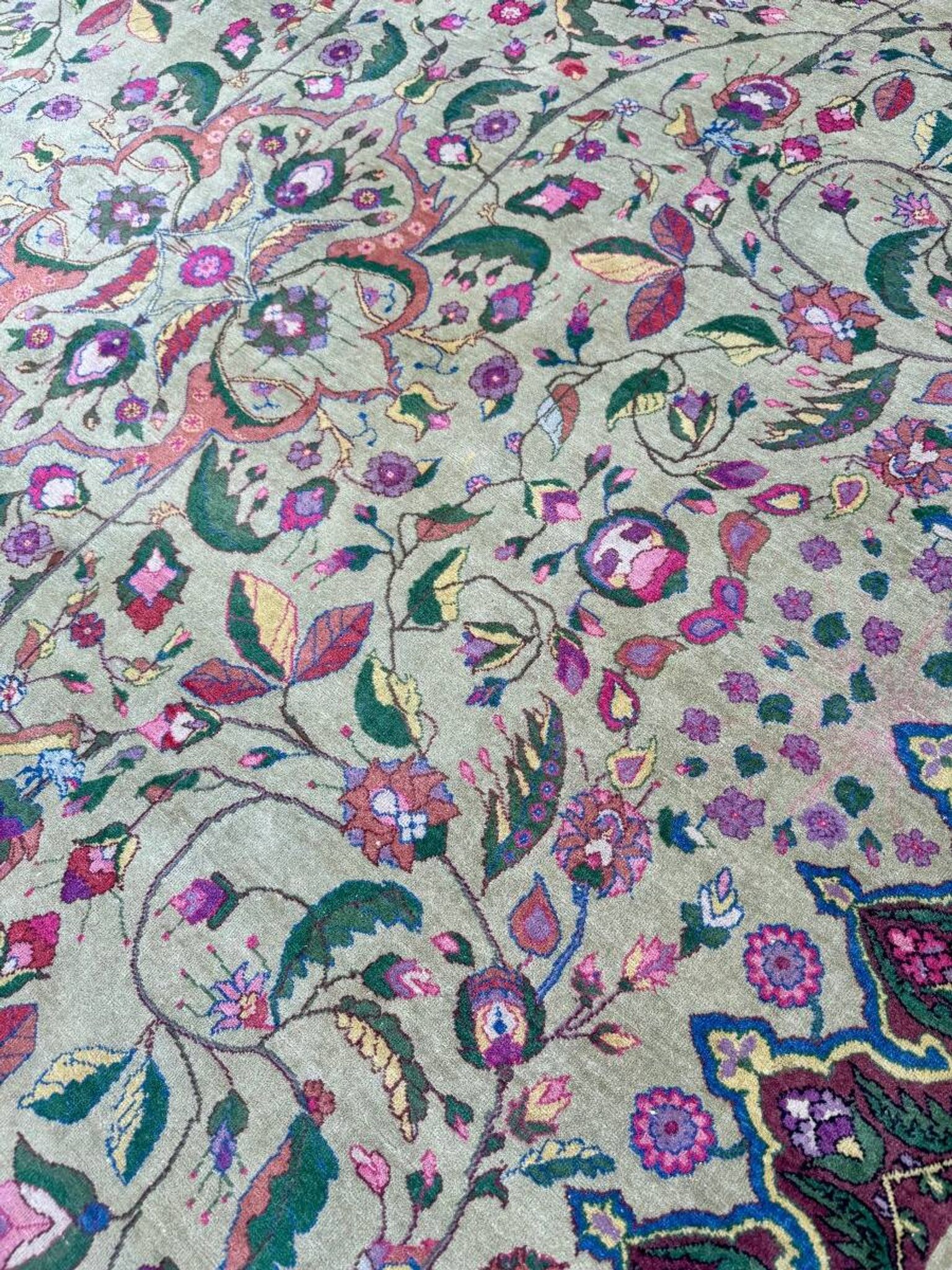 Tapis persan Kirman pistache 298x208 cm
