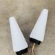 Pair of 1950s wall lights, opaline and brass tulips, Lunel Arlus