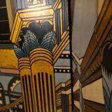 Wooden screen lasked and engraved circa 1980