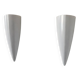 Pair of vintage wall lights in white lacquered metal, France, 1980.