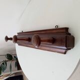 Old wall coat rack in solid oak, early 20th century