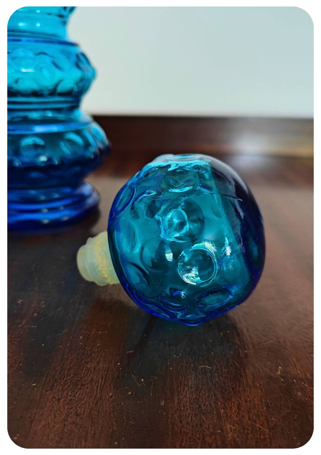 Carafe / Bouteille Empoli Bleue Vintage avec bouchon