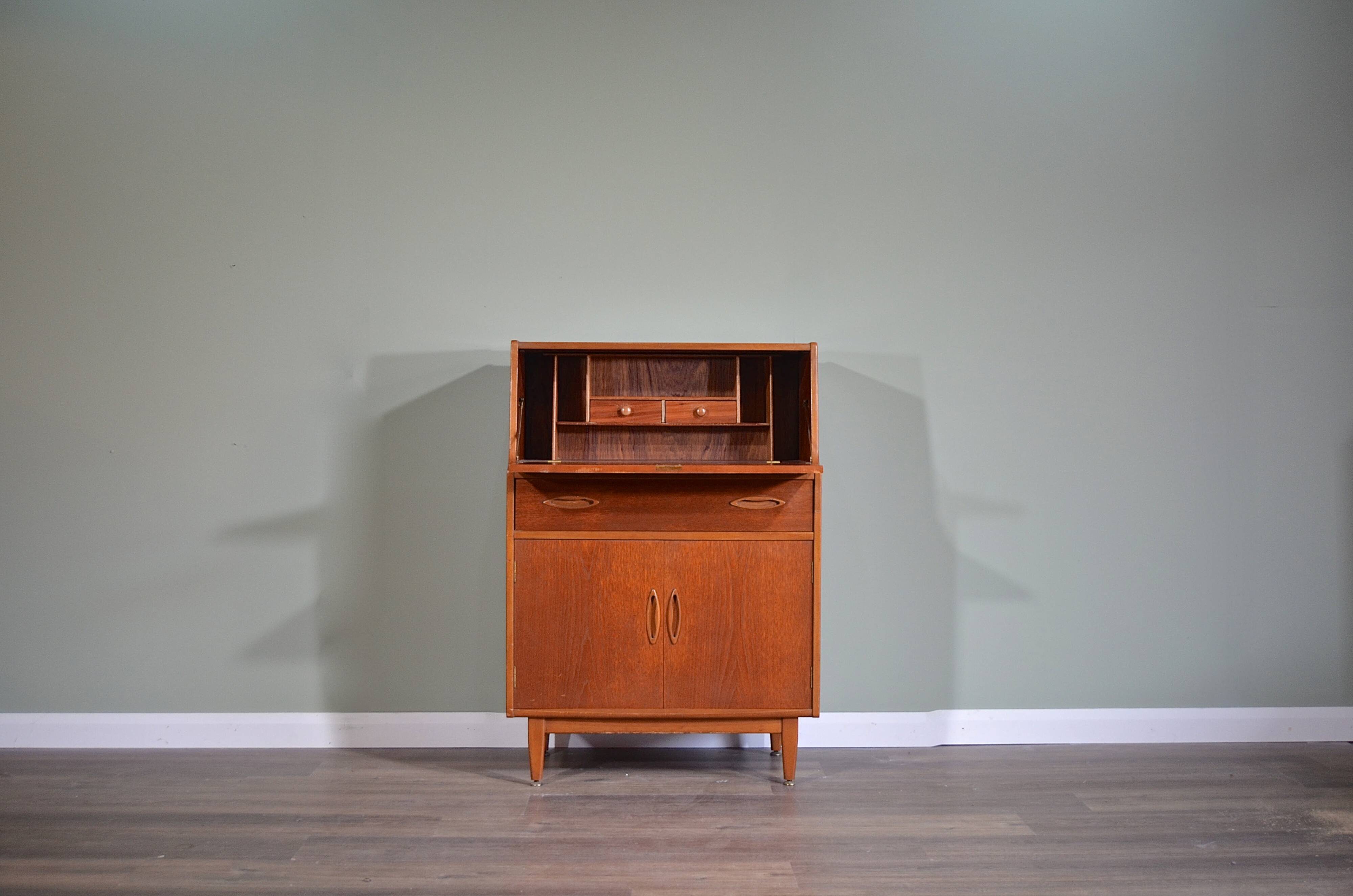 Vintage Midcentury 'Jentique' Teak Bureau / Cabinet Chest. Delivery. Modern