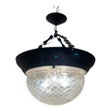 Suspension en cristal et bronze, années 40