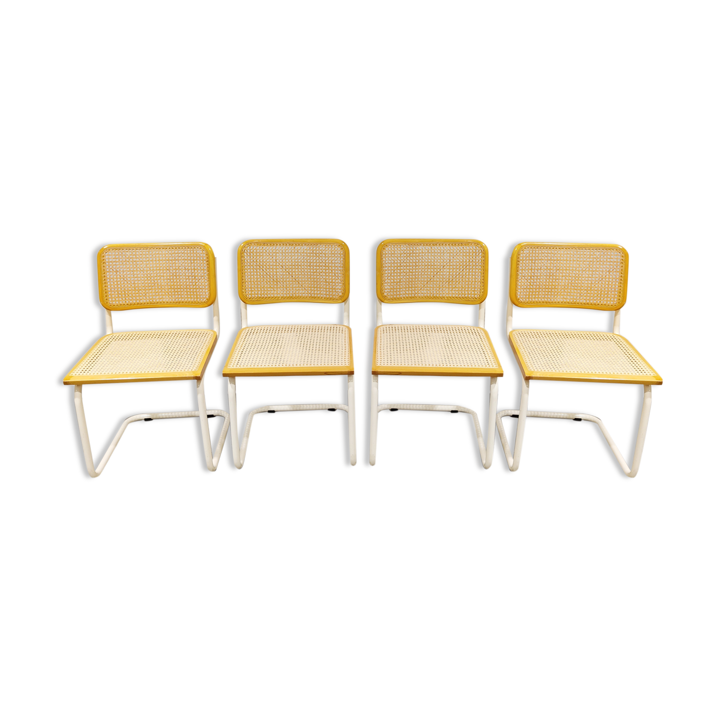 Set of 4 vintage Marcel Breuer Cesca chairs, made in italy, 1970s