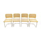 Set of 4 vintage Marcel Breuer Cesca chairs, made in italy, 1970s