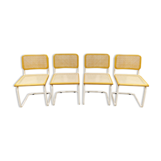 Set of 4 vintage Marcel Breuer Cesca chairs, made in italy, 1970s