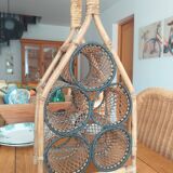 Rattan and bamboo bottle holder