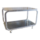 Side table in chromed metal and smoked glass, 60s-70s