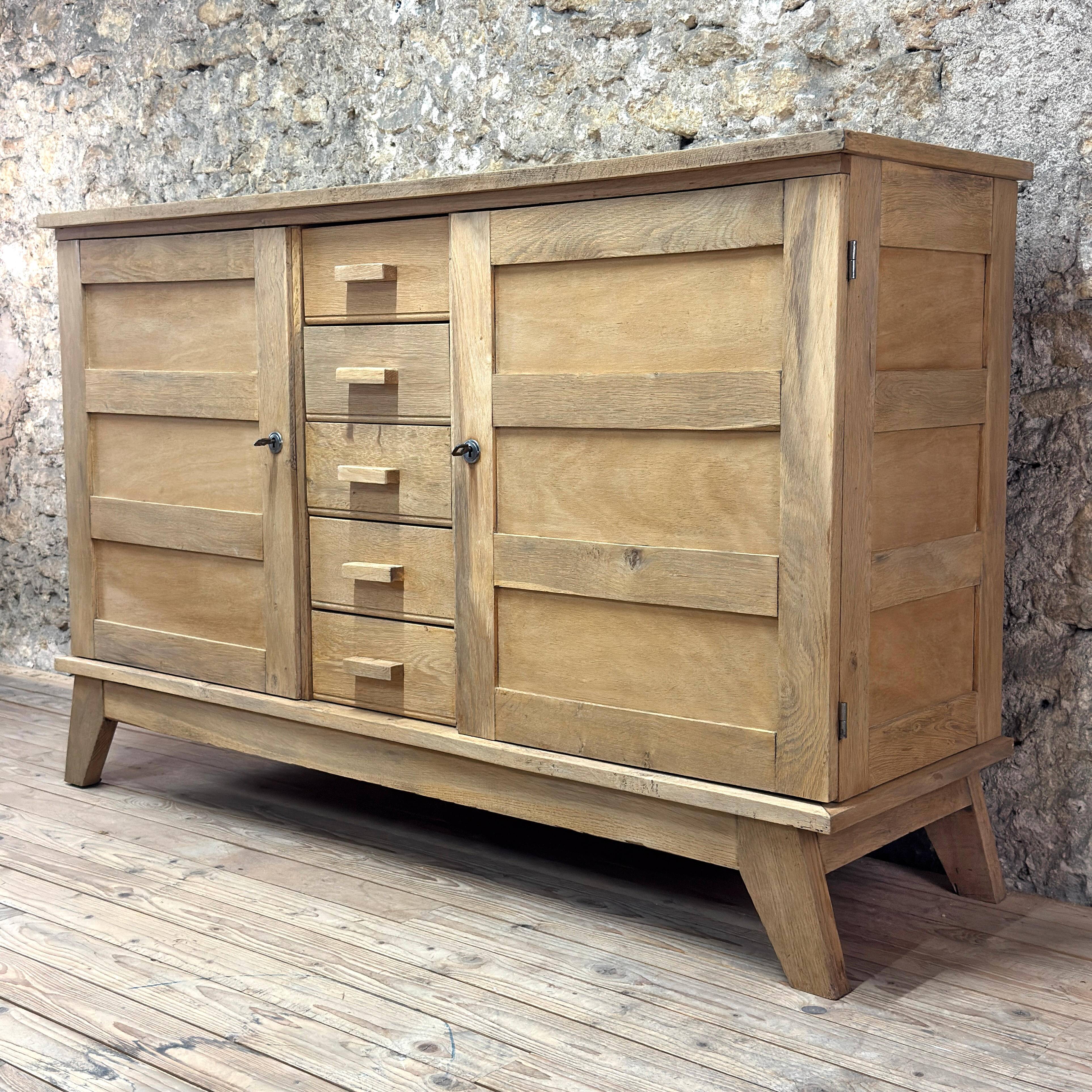 Buffet Very René Gabriel - Raw Oak - Reconstruction Furniture - Year