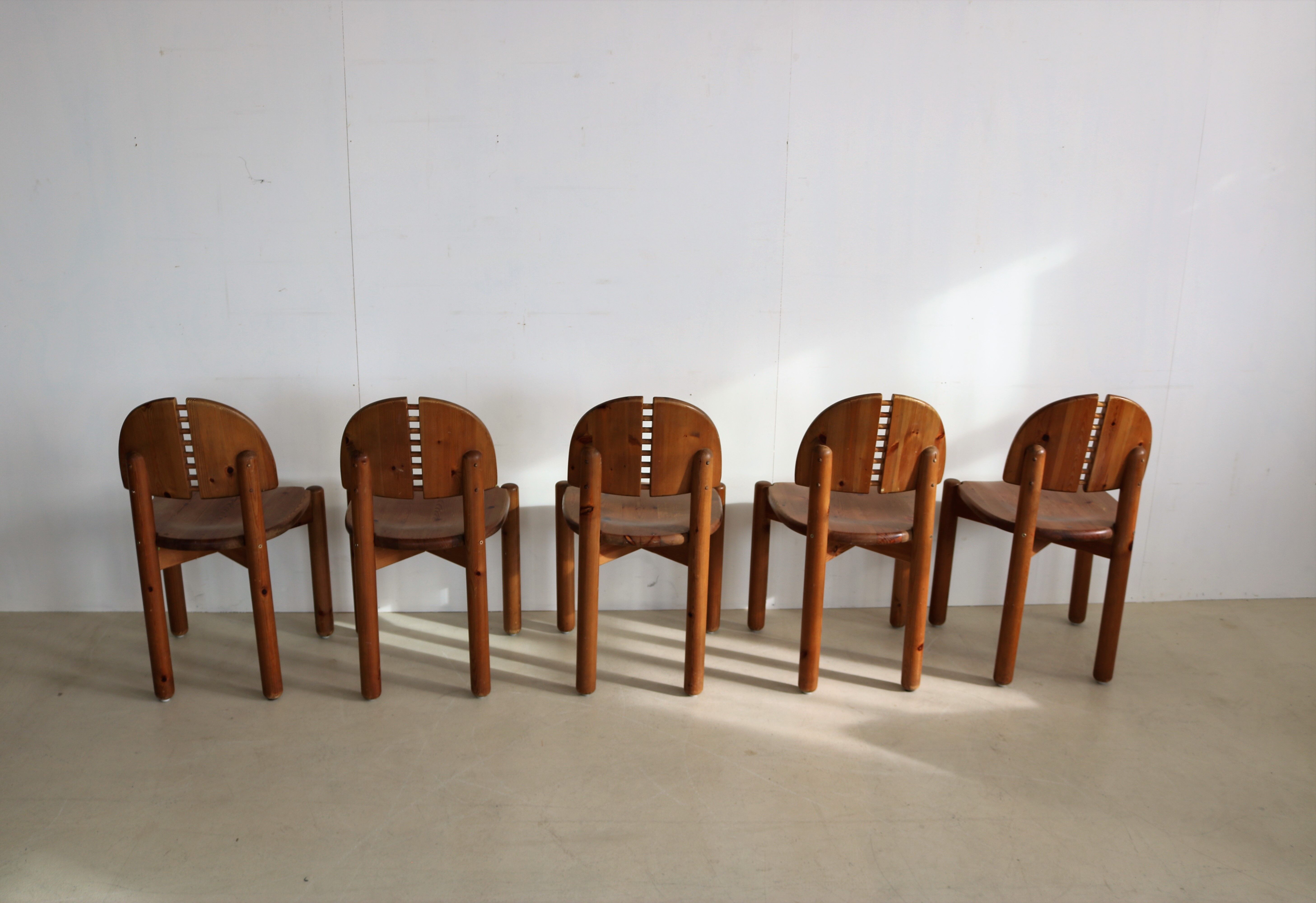 set of 5 dining chairs in style of Rainer Daumiller