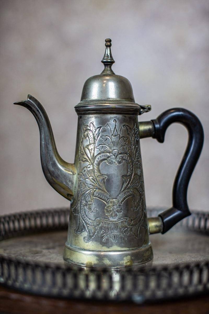 Silver-Plated Coffee Set with Tray, 1920s, Set of 6