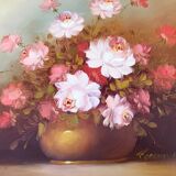 1970s Robert Cox (1934-2001) Oil painting on canvas "The Bouquet"