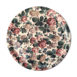 Plateau fleuri 1960 en fibre de