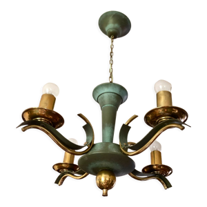 Lustre moderniste vert céladon