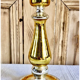 Old candle holder XIX gilded mercurized eglomised glass