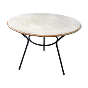 Table basse tripode en fer 1950s