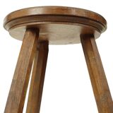 Antique Wooden Tripod Stool Milk Stool Early 20th Century Brutalism