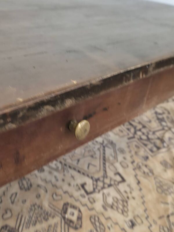 Table basse de ferme rustique ancienne 1900s deux tiroirs