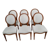 Series of 6 Louis XVI style medallion chairs