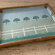Vintage alpac tray in fiberglass and rattan