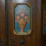 Armoire de mariage allemande peinte à la main, ancienne, 1829-1851