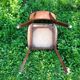 Set of 6 orange skai and wood chairs from the 60s