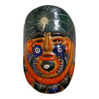 Handmade terracotta Mexican folk mask
