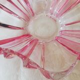Small pink and transparent crystal cup with two earpieces