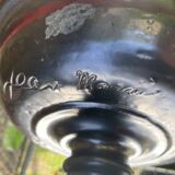 Magnificent ceramic bowl, signed jean marais, black enamel