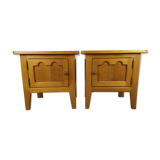 Vintage oak bedside tables