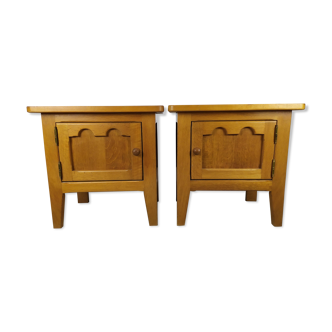 Vintage oak bedside tables