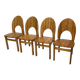 Vintage set of four pinewood chairs Rainer Daumiller minimalist design