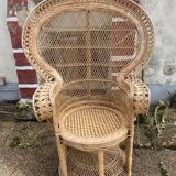 Fauteuil Emmanuelle en rotin 1970