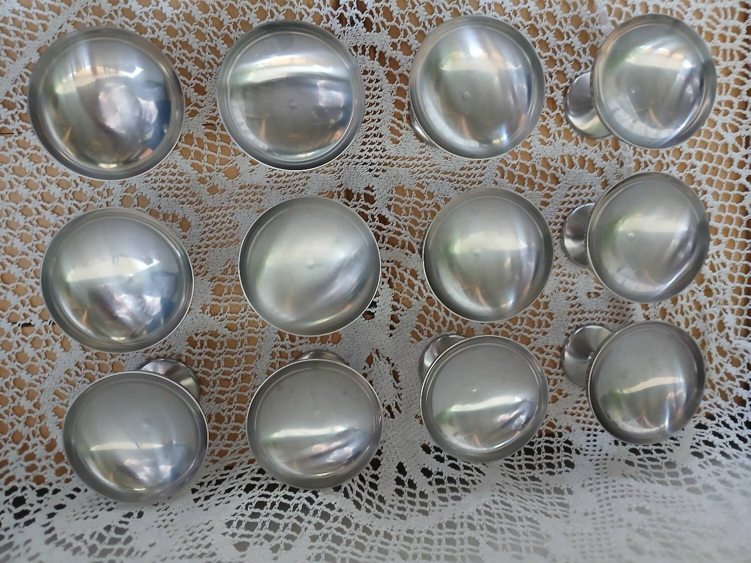 12 ice cream cups + stainless steel tray Guy Degrenne