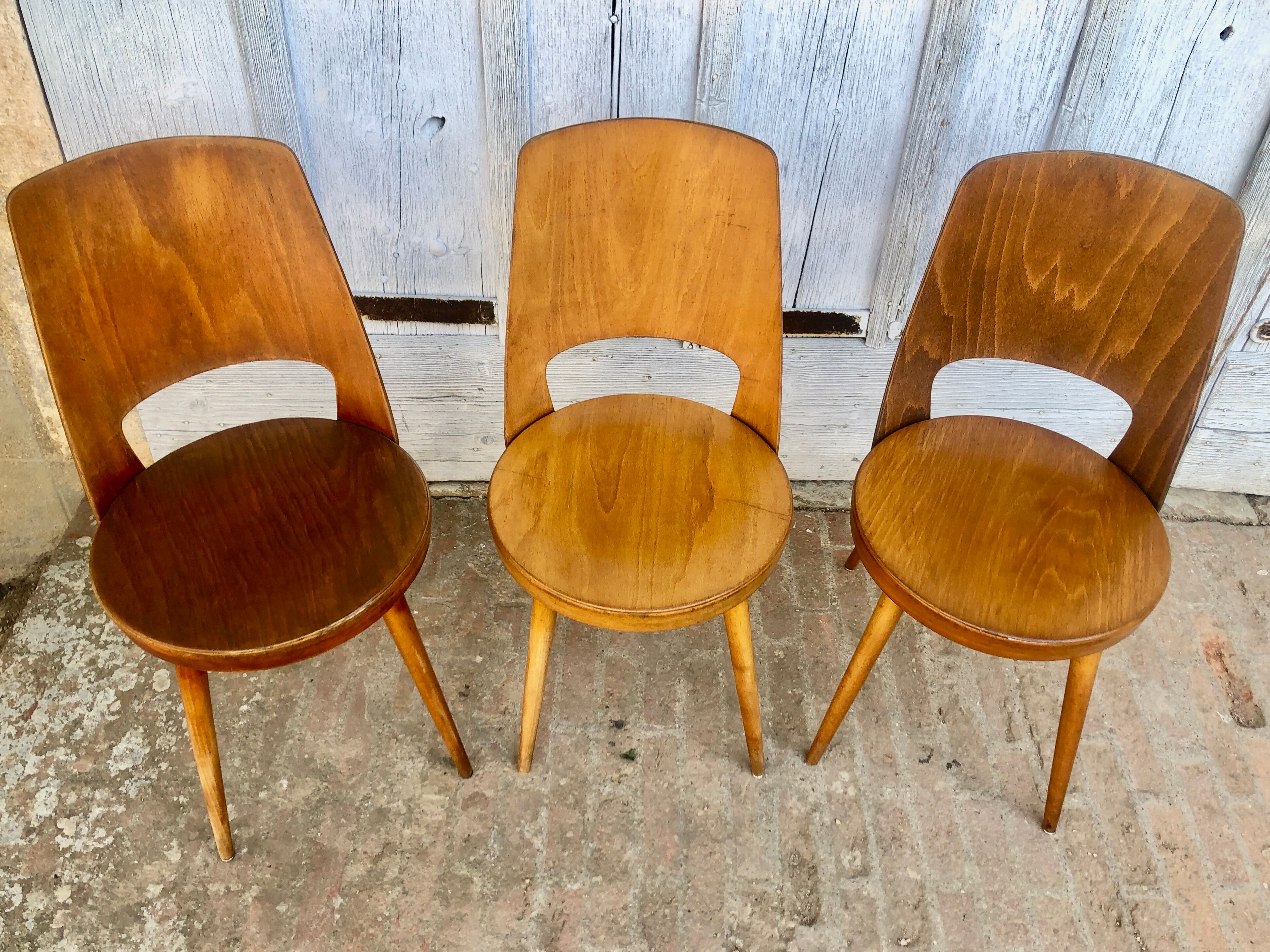 Set de 3 chaises bistrot Baumann Mondor