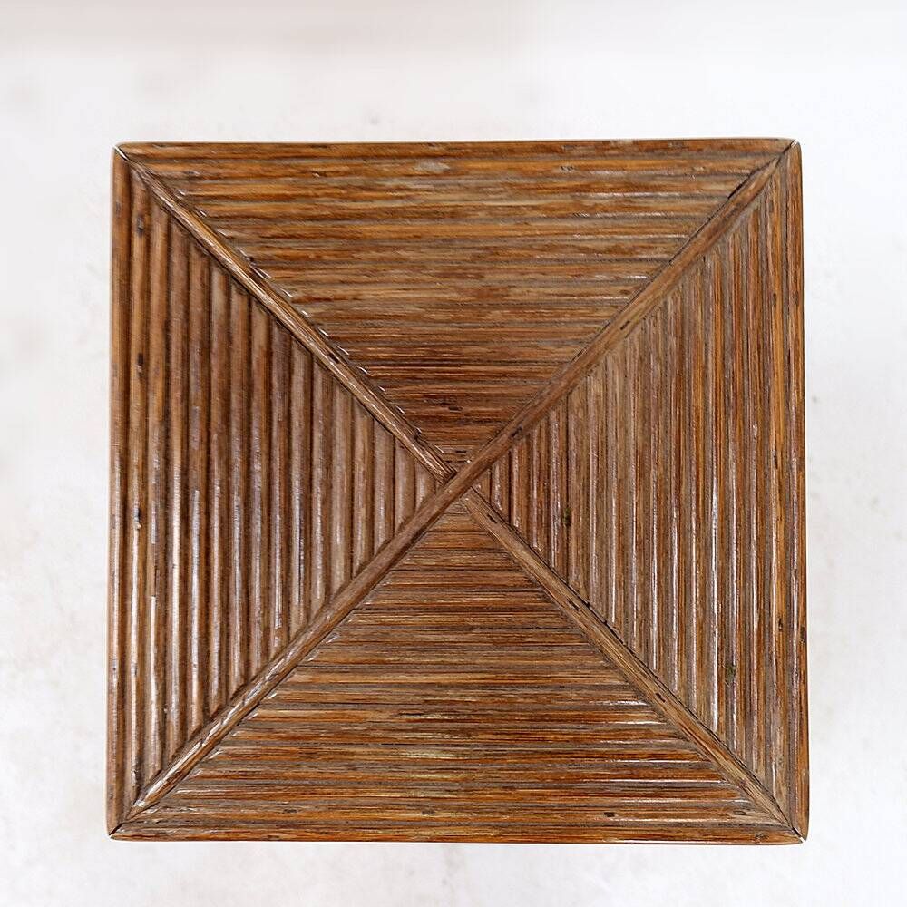 Pedestal console in pencil reed in the style of Vivai del Sud - 1970s