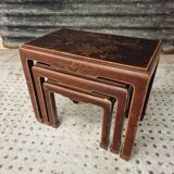 Antique set of oriental style nesting tables