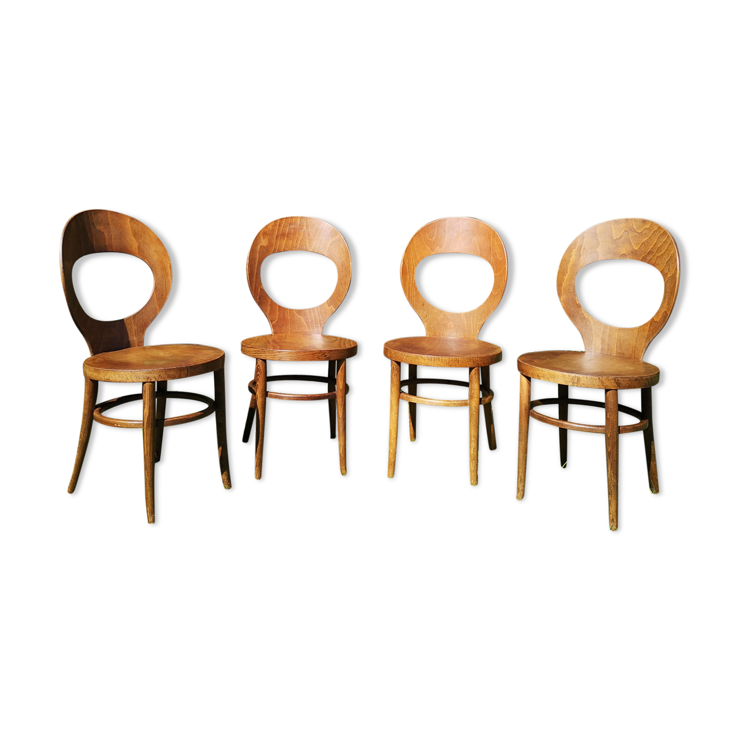 Série de 4 chaises bistrot Baumann mouette