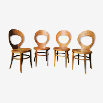 Série de 4 chaises bistrot Baumann mouette