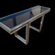Console italienne acier et laiton 1970