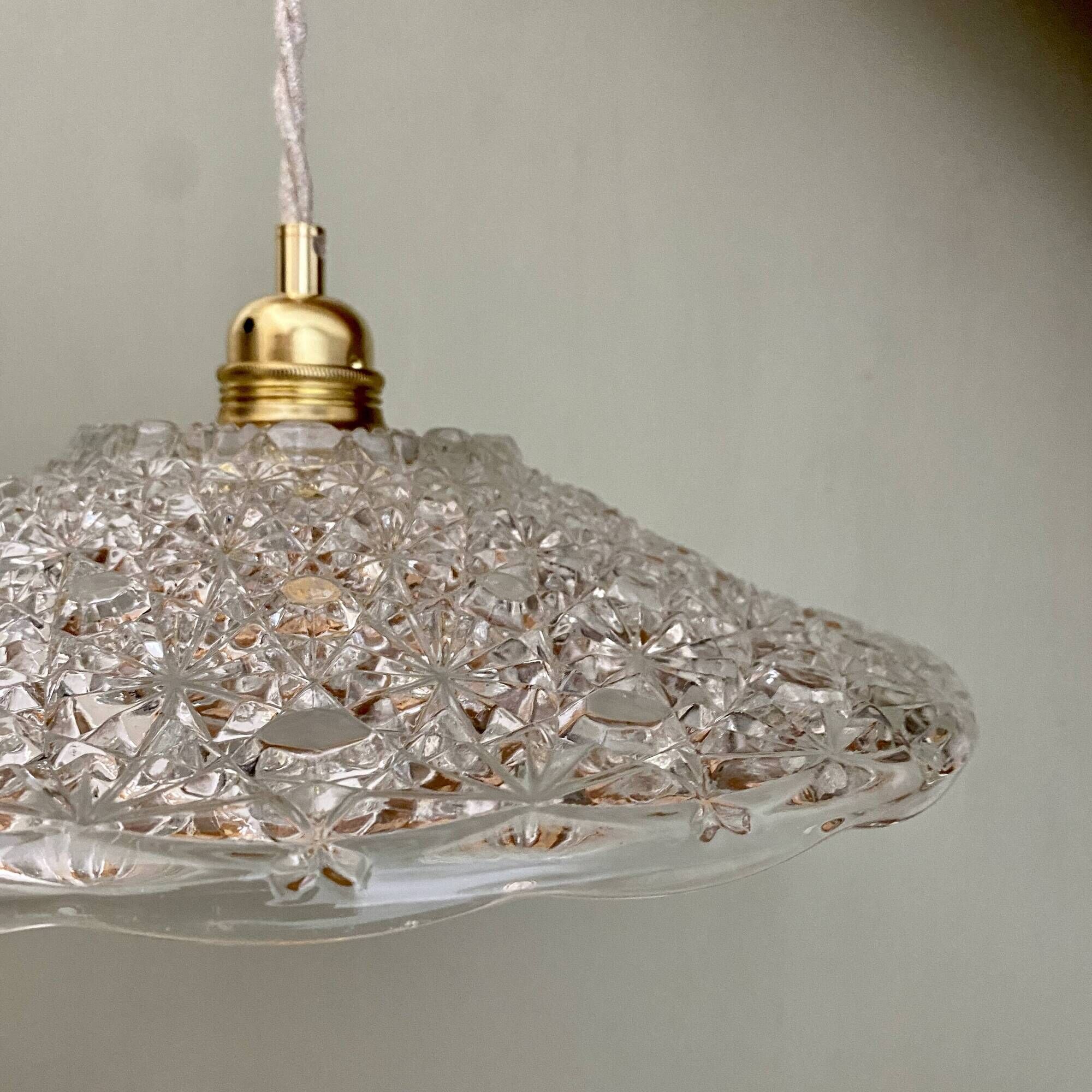 Vintage glass pendant light - tableware collection -