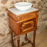 Vanity unit - antique washbasin in wood and marble