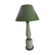 Bronze lamp from the end of the 19th in white opaline and strappings