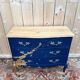 Louis XV Commode Style – Royal Blue Lacquer & Gold Leaf – Unique Model