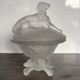Bonbonnière de collection en verre dépoli